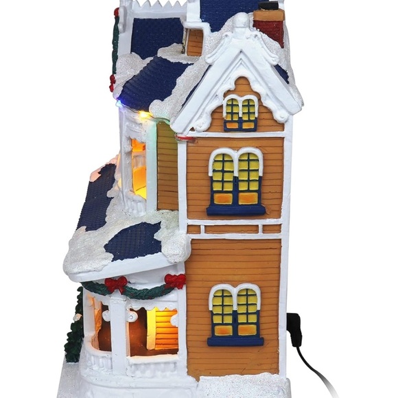 Top Treasures Christmas Village Victorian House Pre-lit Musical Frgurine NIB - Picture 2 of 5